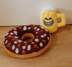 2 knuffels/pluche donut en mok bier, Kinderen en Baby's, Speelgoed | Knuffels en Pluche, Ophalen of Verzenden, Zo goed als nieuw