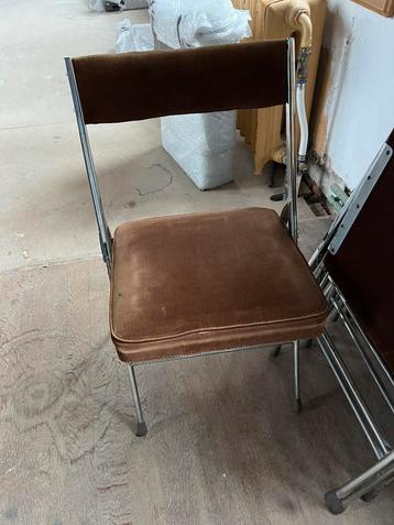 60 chaises pliantes vintage, Maison & Meubles, Enlèvement, Brun, Tissus