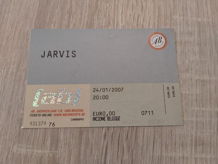Ticket concert Jarvis Cocker (Pulp) AB 24 janvier 2007, Verzamelen, Muziek, Artiesten en Beroemdheden, Gebruikt, Overige typen
