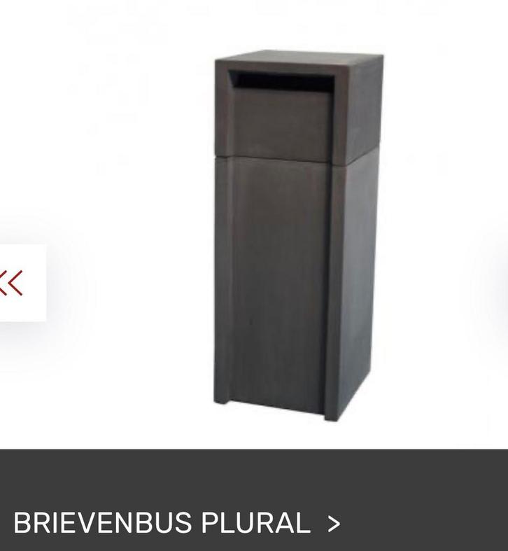 Brievenbus tweedelig in sierbeton model Plural, Tuin en Terras, Brievenbussen, Zo goed als nieuw, Beton, Ophalen