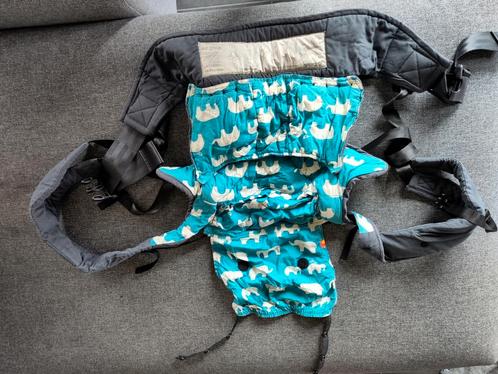 Ruckeli babydraagzak olifantjes blauw, Kinderen en Baby's, Babydragers en Draagdoeken, Gebruikt, Draagzak, Buik of Rug, Overige merken