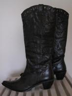 Donkerbruine westernlaarzen-maat 41 - leder, Kleding | Dames, Hoge laarzen, Bruin, --, Ophalen of Verzenden