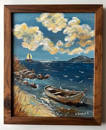 Zeegezicht. Uniek en enig schilderij. V. Daele I. beschikbaar voor biedingen
