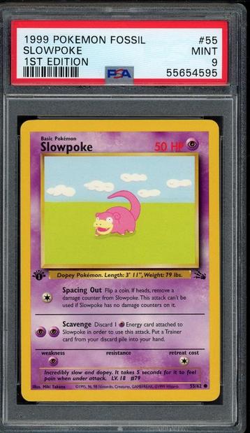 Slowpoke 1st Edition PSA 9 - 55/62 - Fossil 1999 beschikbaar voor biedingen