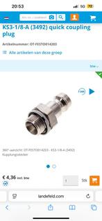 Festo KS3-1/8-A (3492) quick coupling plug, Ophalen, Nieuw