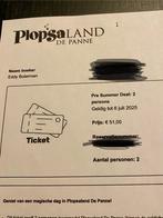 Plopsaland ticket, Tickets en Kaartjes, Twee personen, Juli