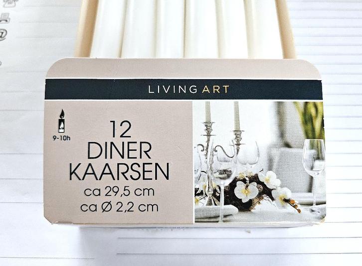 12 witte kaarsen – 29,5 cm - nieuw, Maison & Meubles, Accessoires pour la Maison | Bougeoirs & Bougies, Neuf, Bougie, 25 à 50 cm