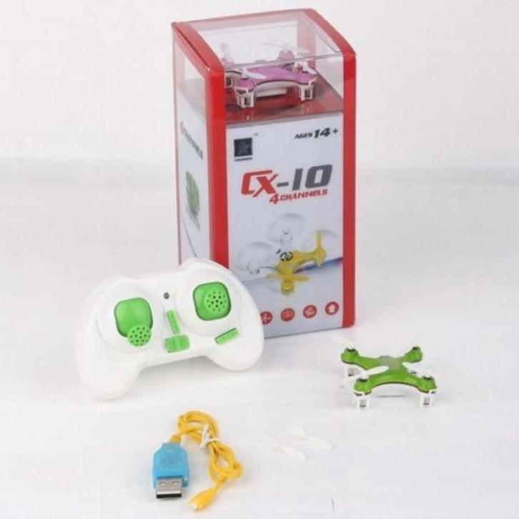 Cheerson cx10 mini drone groen nu met gratis extra propeller, Audio, Tv en Foto, Drones, Nieuw, Drone zonder camera, Ophalen of Verzenden