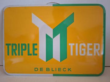 Blikken reclamebord Triple Tiger brouwerij De Blieck Aalst  beschikbaar voor biedingen