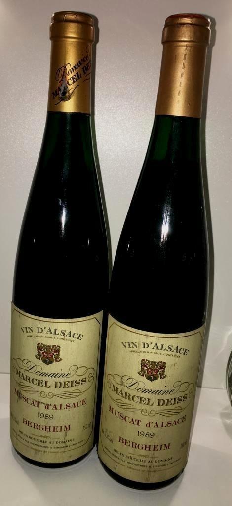2X Muscat 1989 Marcel Deiss. Een van de beroemdste Elzas, Verzamelen, Wijnen, Nieuw, Witte wijn, Frankrijk, Ophalen of Verzenden