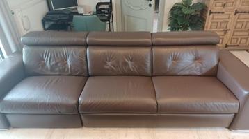 Siège en cuir avec fauteuil inclinable et pouf., 100 à 125 cm, 300 cm ou plus, Quatre personnes ou plus, Banc droit