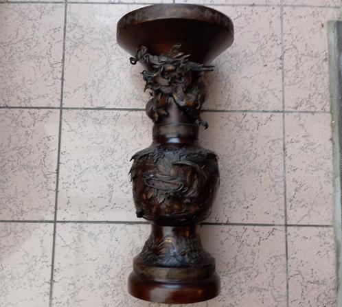 Japon Meiji vase antique statue en bronze 60 cm chef-d'œuvre, Antiquités & Art, Antiquités | Bronze & Cuivre, Bronze, Enlèvement ou Envoi