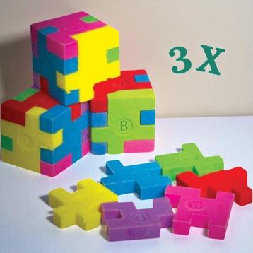3x gum kubus puzzel 3x3cm beschikbaar voor biedingen