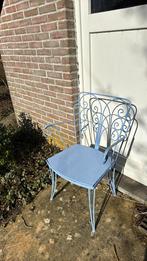 2  antieke gietijzeren tuinstoelen, Tuin en Terras, Ophalen, Zo goed als nieuw, Hout