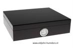 HUMIDOR GERMANUS ZWART 26 x 22,3 x 6,2 cm  - 30 sigaren  h44, Verzenden, Nieuw, Tabaksdoos of Verpakking
