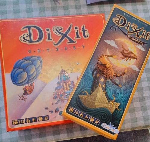 Dixit Odyssey + Dixit Daydreams uitbreiding gezelschapsspel, Hobby en Vrije tijd, Gezelschapsspellen | Overige, Zo goed als nieuw