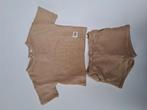 Mt 68 Beige T-shirt en short met textuur, Jongetje of Meisje, H&M, Ophalen of Verzenden, Zo goed als nieuw
