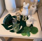 Set 9 stuks cactus planten wit groen decoratie, Huis en Inrichting, Ophalen of Verzenden, Zo goed als nieuw