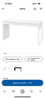 IKEA Bureau blanc MICKE, Huis en Inrichting, Bureaus, Ophalen, Gebruikt, Bureau