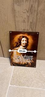 Emaille bord Adriaen Brauwer., Verzamelen, Biermerken, Ophalen of Verzenden, Zo goed als nieuw, Reclamebord, Plaat of Schild