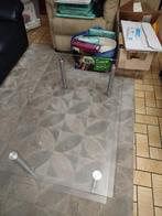 Table basse avec roulettes, Maison & Meubles, Comme neuf, Verre, Enlèvement, Rectangulaire