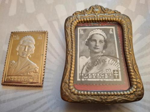 Koningin Astrid rouwzegel ingekaderd en zilveren rouwzegel, Verzamelen, Koningshuis en Royalty, Gebruikt, Postzegel(s) of Munt(en)