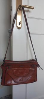 Vintage lederen handtas met mooie patnine, Ophalen of Verzenden, Gebruikt, Handtas