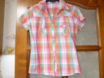 pastelkleurige blouse maat 38