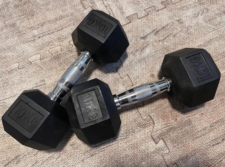 Paar dumbbells - 2 x 10 kg - Gorilla Sports, Sport en Fitness, Fitnessmaterialen, Zo goed als nieuw, Dumbbell, Armen, Borst, Ophalen
