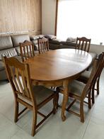 Tafel met 6 stoelen, Maison & Meubles, Tables | Tables à manger, 150 à 200 cm, Chêne, Ovale, Enlèvement