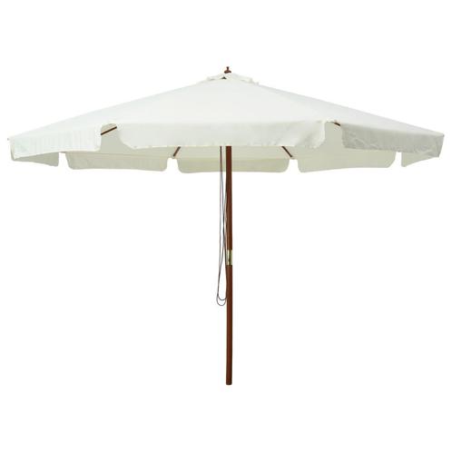 Parasol met houten paal 330 cm zandwit, Tuin en Terras, Tuinmeubel-accessoires, Nieuw, Ophalen of Verzenden
