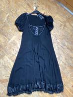 À-lijn- kleedje met leather-look details maat L, Gedragen, Maat 42/44 (L), Ophalen of Verzenden, Zwart