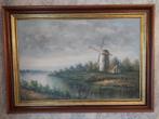 Schilderij molen aan het water, Antiek en Kunst, Ophalen
