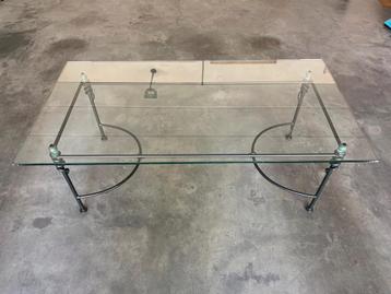 Salontafel glas en staal/ zwart disponible aux enchères