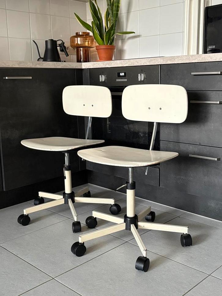 1970s Rabami stoelen – Deens design (Jørgen Rasmussen), Huis en Inrichting, Bureaustoelen, Gebruikt, Bureaustoel, Wit, Ophalen