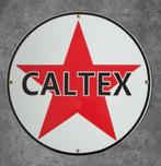 Caltex emaille benzine pomp bord bordjes fina BP Aral gulf, Reclamebord, Ophalen of Verzenden, Zo goed als nieuw