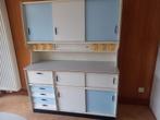 vintage mid-century keukenkast met schuifdeuren en laatjes, Huis en Inrichting, Ophalen, Gebruikt, 100 tot 150 cm, Kunststof