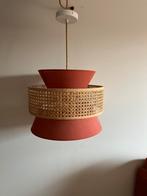 Hout en terracota hanglamp, Huis en Inrichting, Lampen | Hanglampen, Ophalen, Zo goed als nieuw, Hout