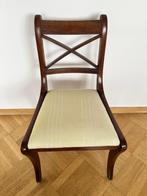 4 mahoniehouten stoelen, groene plaat, Ophalen, Gebruikt, Overige kleuren, Hout