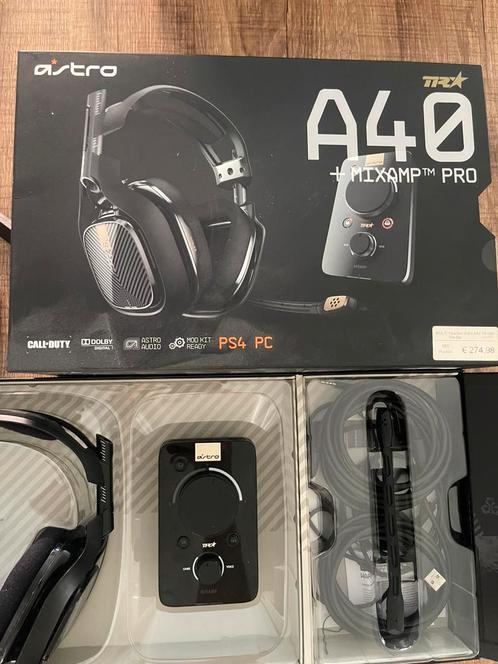 ASTRO A40 + MIXAMP PRO + HDMI SPLITTER, Computers en Software, Headsets, Zo goed als nieuw, Gaming headset, Ophalen