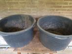Lot de 2 grands pots pour arbustes, Tuin en Terras, Bloempotten, Kunststof, Rond, Gebruikt, 40 cm of meer
