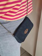 Kleine tas/etui donkerblauw leer voor dames, Ophalen, Gebruikt, Blauw, Overige typen