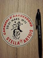Sticker carnaval d'aardevoord 1971 Stella Artois, Ophalen of Verzenden