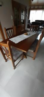 vintage eetkamer in eik, Gebruikt, 6 tot 8 stoelen, Ophalen