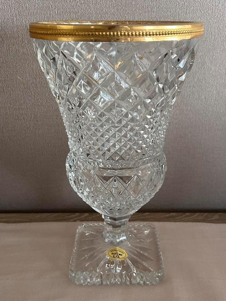 Boheems kristallen vaas, Antiek en Kunst, Antiek | Glaswerk en Kristal, Ophalen of Verzenden