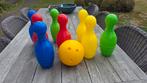 Bowlingkegels en bal in plastic, Ophalen of Verzenden, Gebruikt