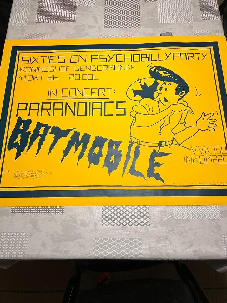 Affiche ancienne des années 60 et Psychobilly Party, Collections, Posters & Affiches, Utilisé, Musique, Affiche ou Poster pour porte ou plus grand