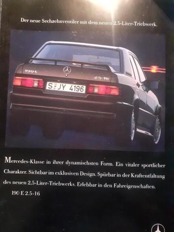 Brochure de la Mercedes Benz 190e 2.5-16, Envoi, Comme neuf, Mercedes