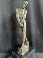 Bronzen naakte man 49 cm Rodin prachtig zuiver groot brons, Antiek en Kunst, Kunst | Beelden en Houtsnijwerken, Ophalen of Verzenden