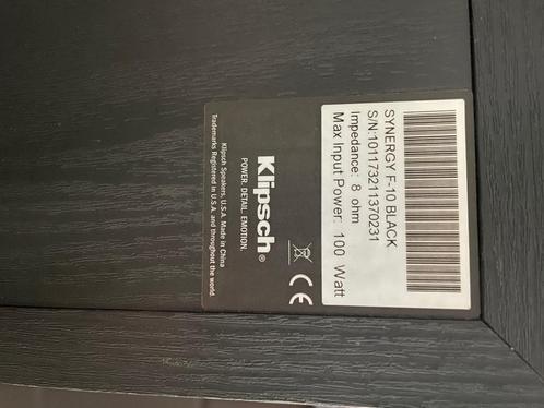 Klipsh Synergy f 10 Zwart, Audio, Tv en Foto, Luidsprekerboxen, Zo goed als nieuw, Front, Rear of Stereo speakers, 120 watt of meer